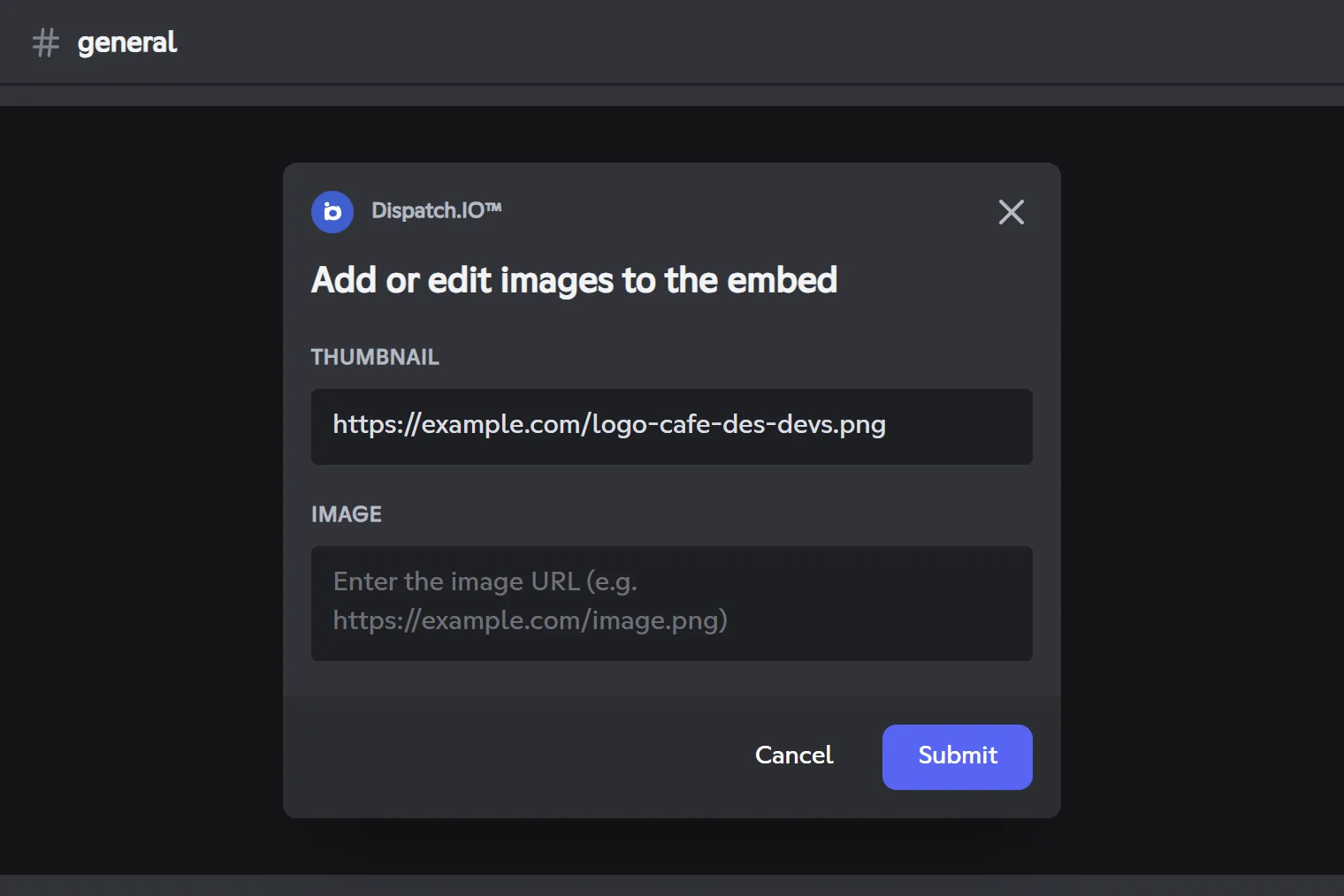 /create-embed images window