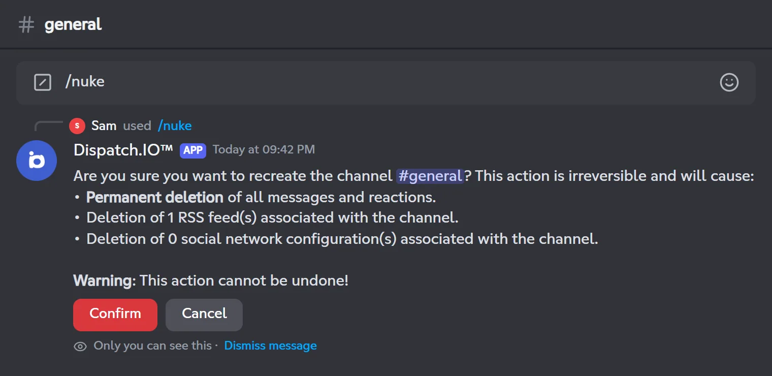 Confirmation requested by /nuke before recreating #general