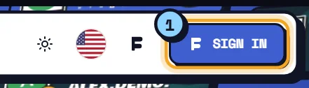 The Sign in button (1) in the top menu, when you're signed out. Sign in button at the top right of the site