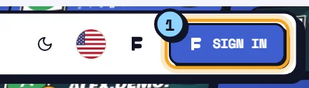 The Sign in button (1) in the top menu, when you're signed out. Sign in button at the top right of the site