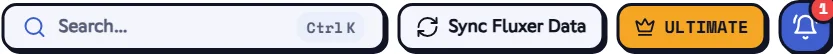 The Sync Fluxer Data button, at the top of every dashboard page. Sync Fluxer Data button in the dashboard header