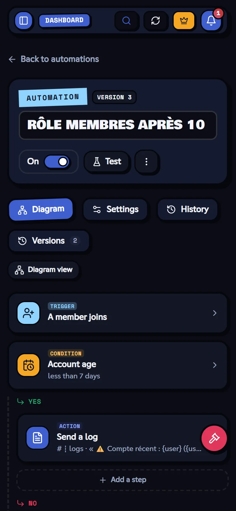 Editor in list view on a phone