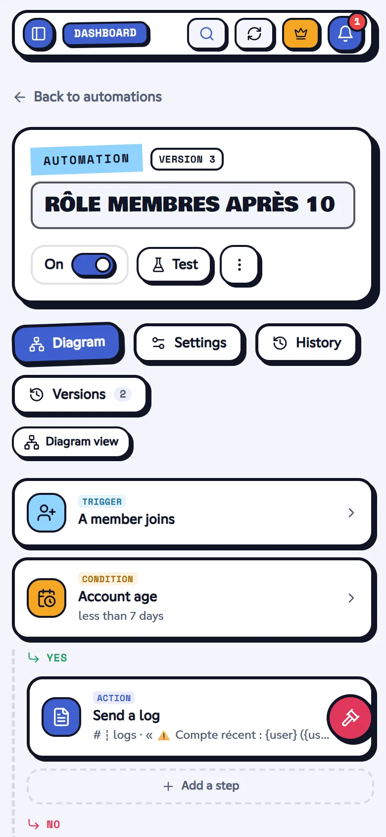 Editor in list view on a phone