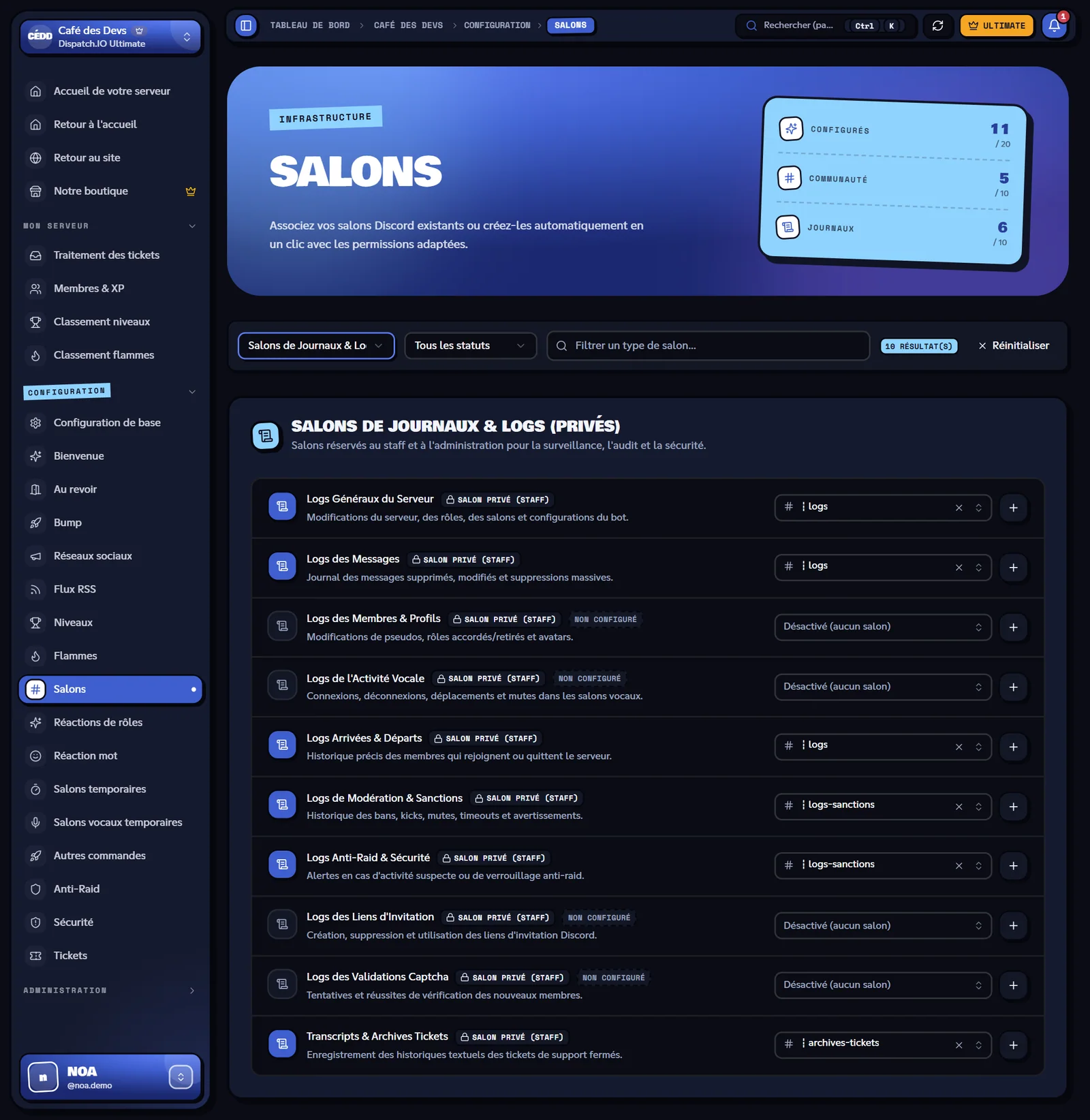 Page Salons filtrée sur les journaux